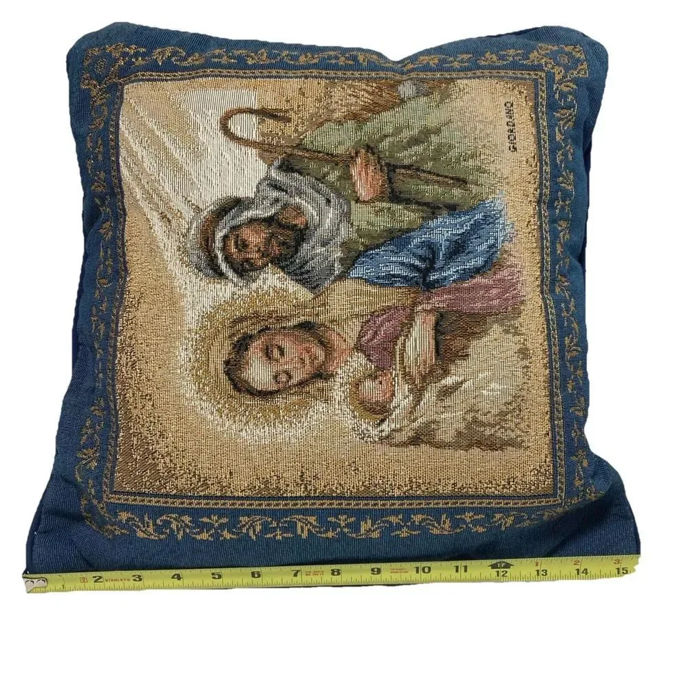 Riverdale Christmas Decorative Tapestry Throw Pillow Baby‎ Jesus Mary & Joseph